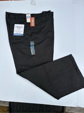 Dockers Men’s Flat Front creased Stretch Pants in Black-40”x 30”-NEW-# casual